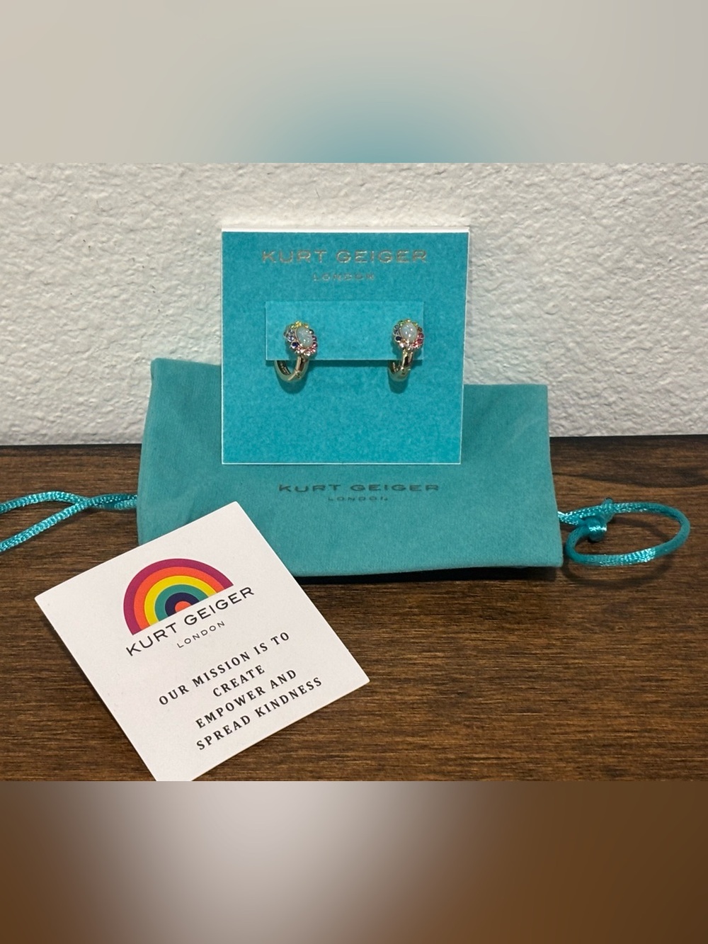 Kurt Geige Crystal Hoop Stud Earrings
